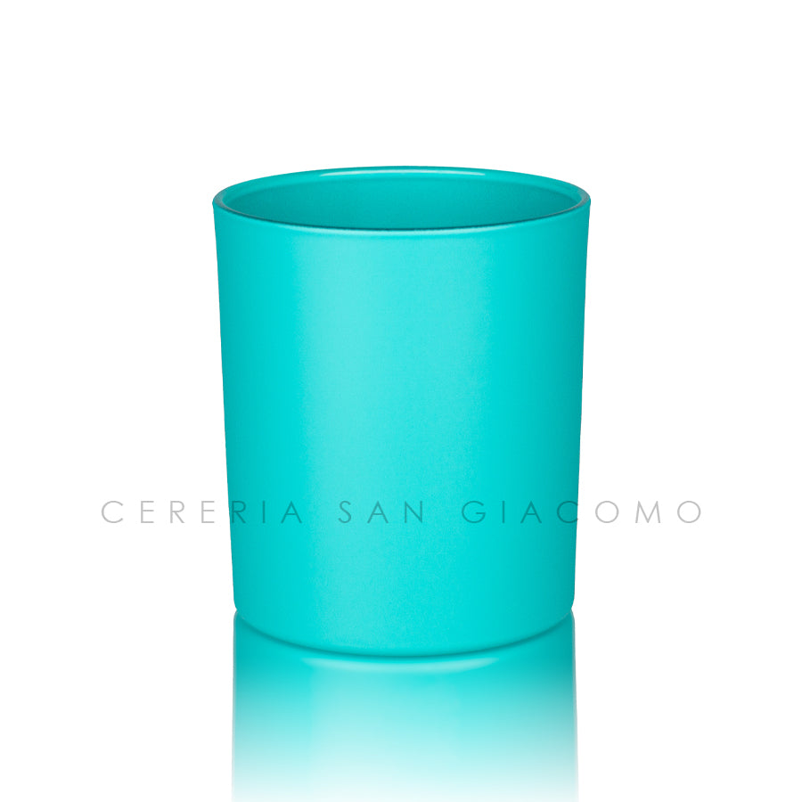Bicchiere in vetro satinato Turchese da 30 cl. Ø80 mm. h 92 mm. confezione da 6 Cereria San Giacomo