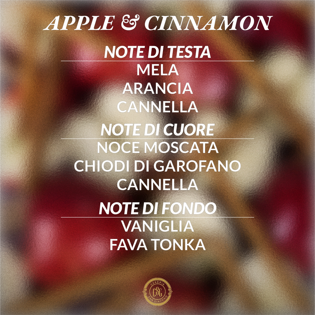 Apple & Cinnamon (Mela & Cannella) Cereria San Giacomo