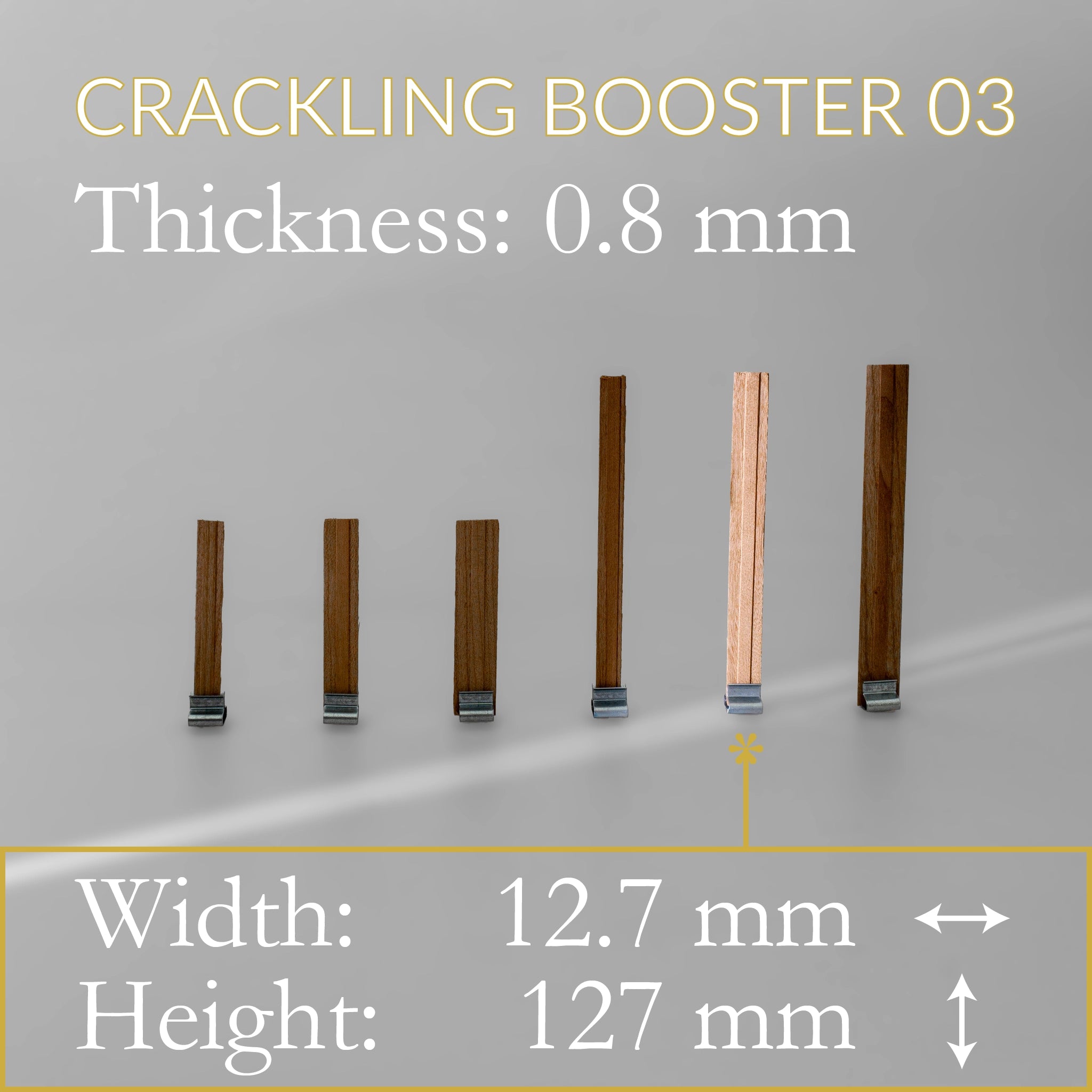 Stoppini in legno "Crackling Booster" con Clip di supporto confezione da 10 Cereria San Giacomo Candele.it