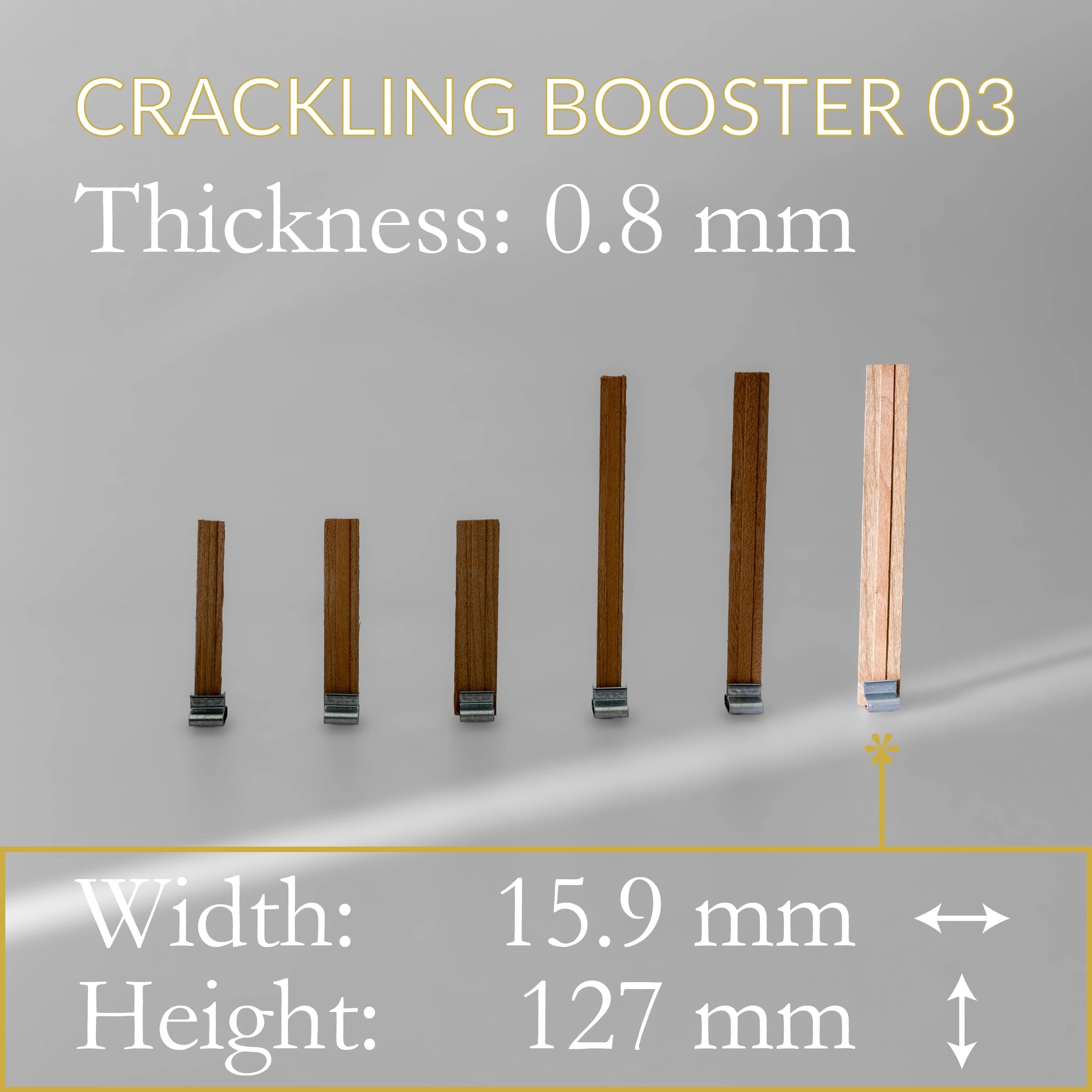 Stoppini in legno "Crackling Booster" con Clip di supporto confezione da 10 Cereria San Giacomo Candele.it