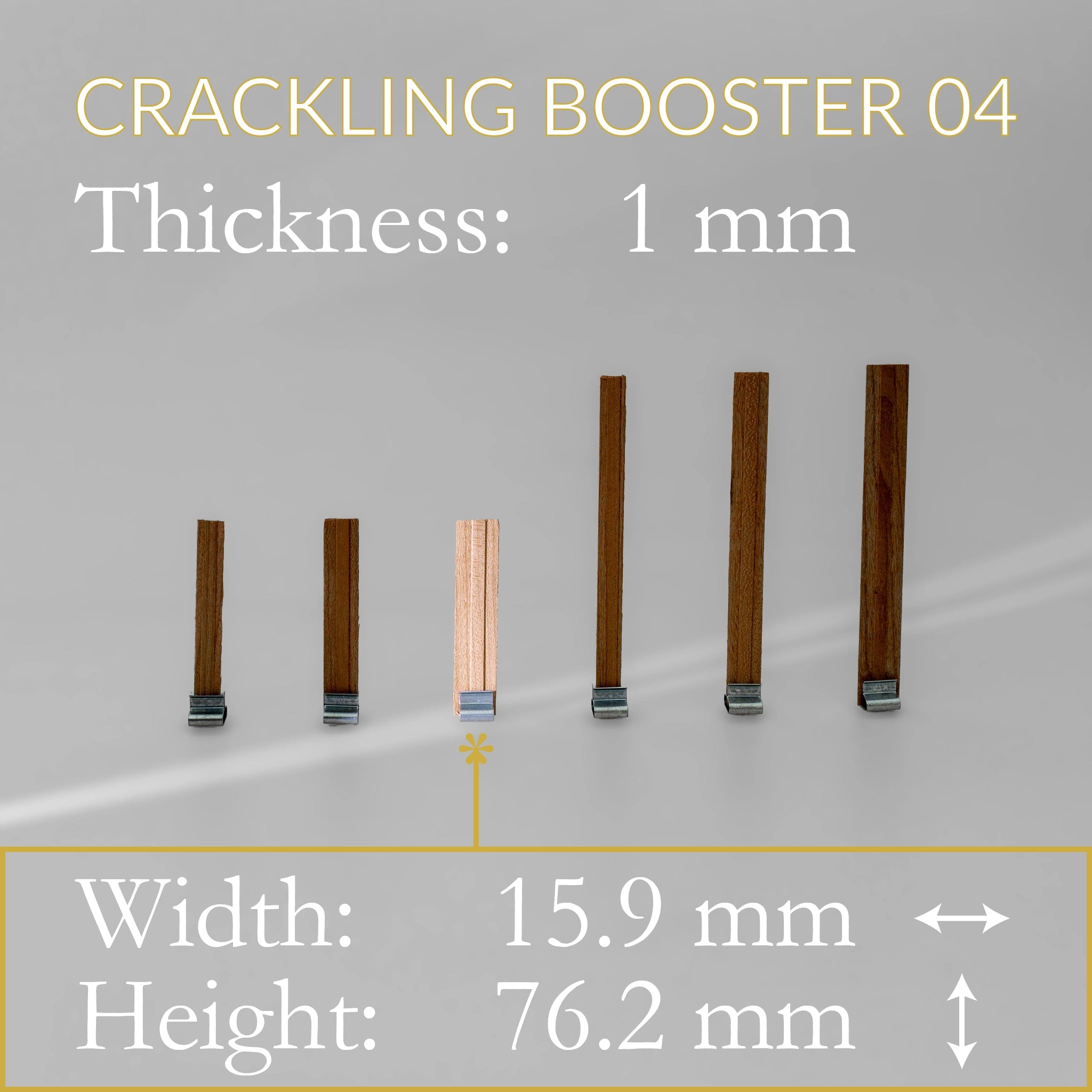 Stoppini in legno "Crackling Booster" con Clip di supporto confezione da 10 Cereria San Giacomo Candele.it