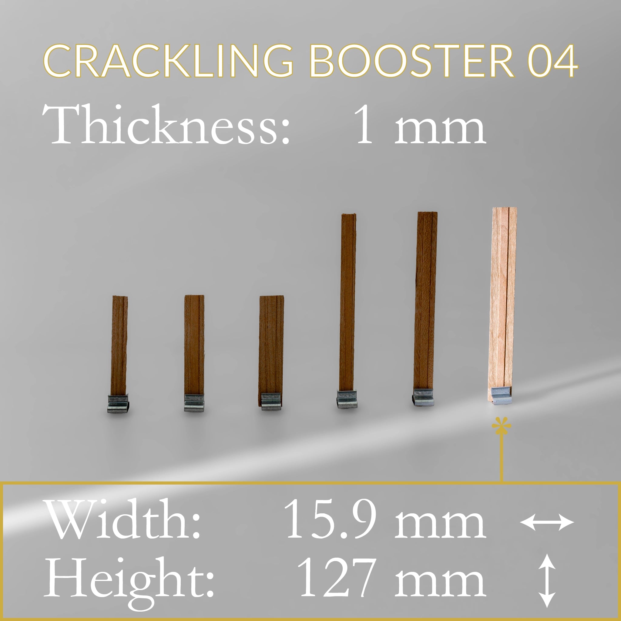 Stoppini in legno "Crackling Booster" con Clip di supporto confezione da 10 Cereria San Giacomo Candele.it
