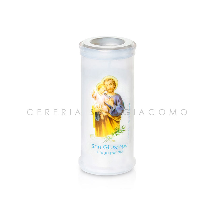 Cero Votivo Art. 40 con disco e immagine San Giuseppe scatola da 30 Candele-cereriasangiacomo