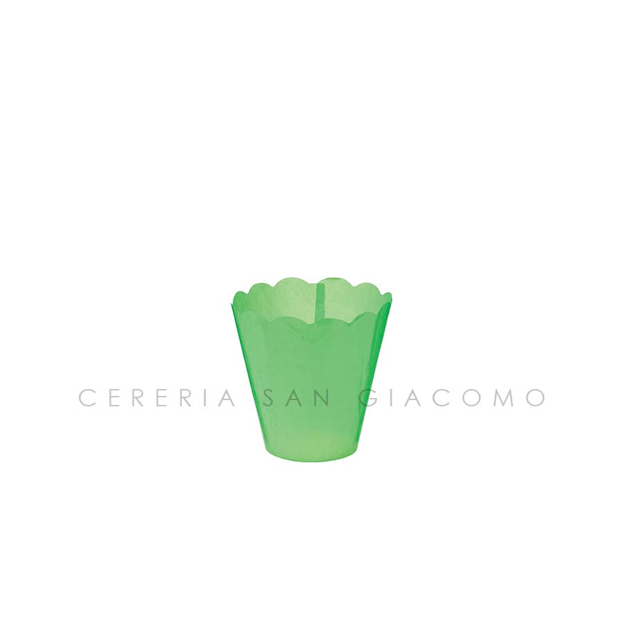 Flambeaux Verde in carta di riso Ø 60 mm h 105 mm. confezione da 100 pz. Candele-cereriasangiacomo