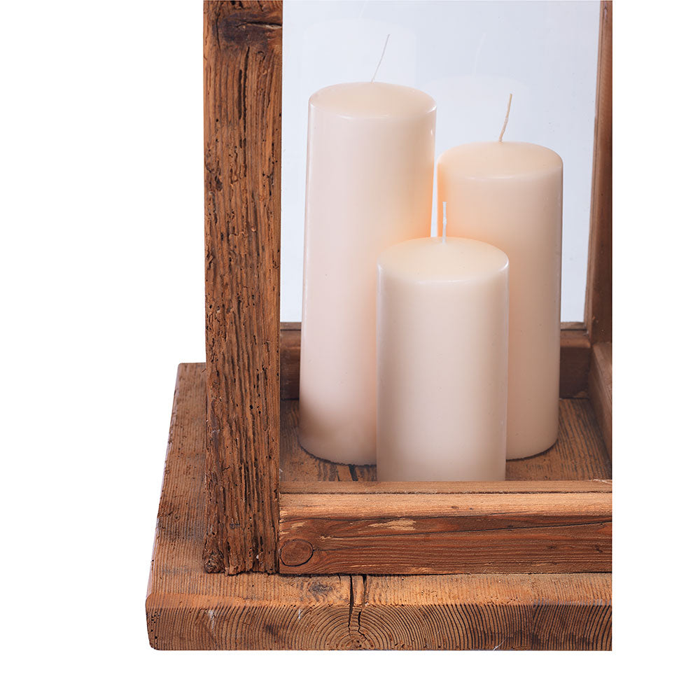 Lanterna in Legno di Maso h 80 cm. Candele-cereriasangiacomo