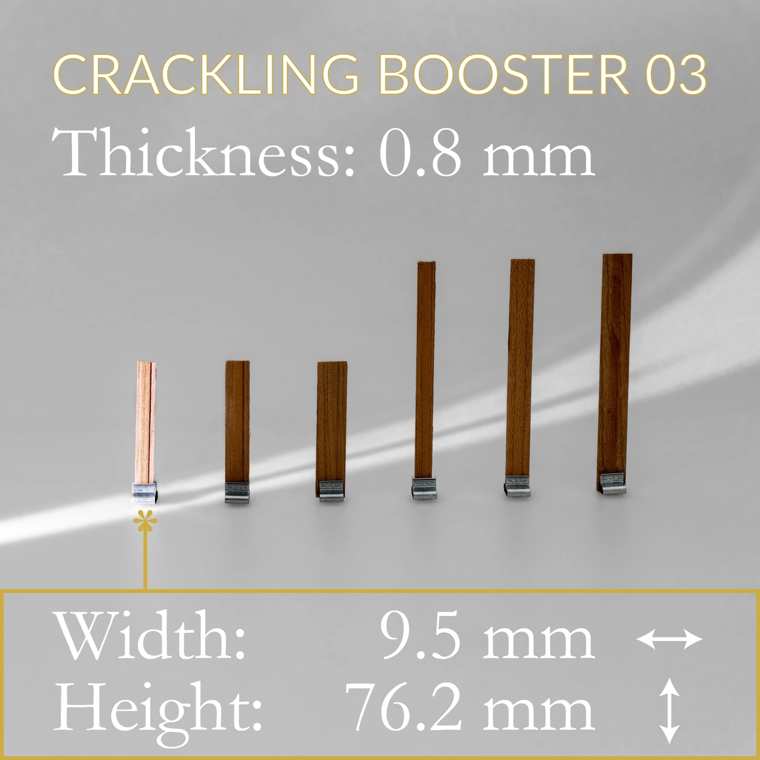 Stoppini in legno "Crackling Booster" con Clip di supporto confezione da 10 Cereria San Giacomo Candele.it