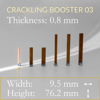Stoppini in legno "Crackling Booster" con Clip di supporto confezione da 10 Cereria San Giacomo Candele.it