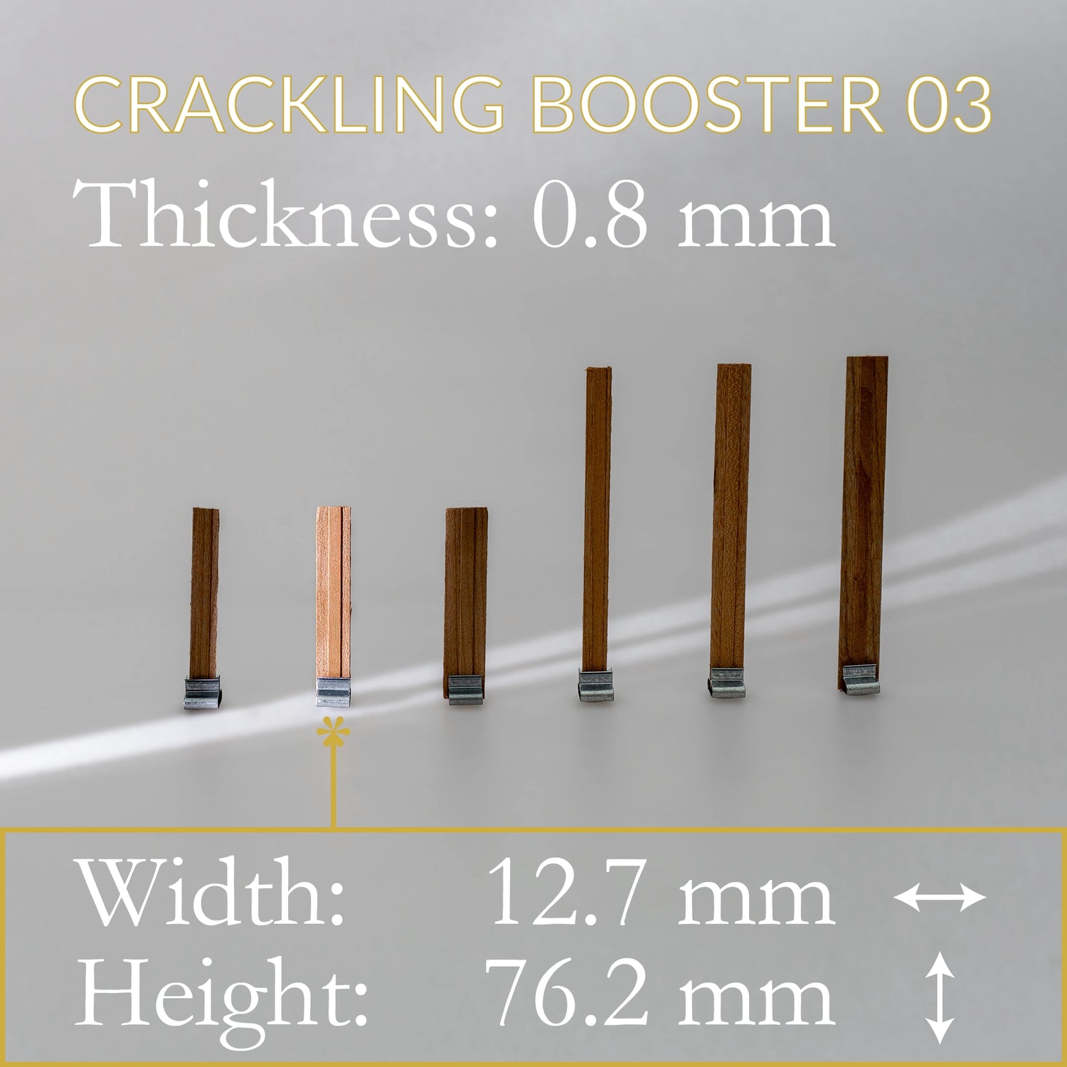 Stoppini in legno "Crackling Booster" con Clip di supporto confezione da 10 Cereria San Giacomo Candele.it
