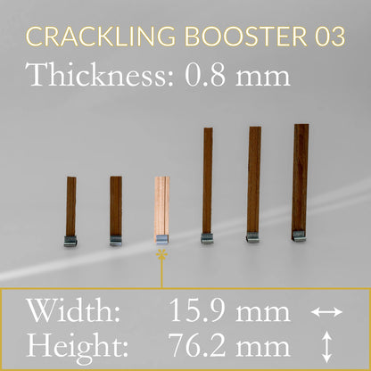 Stoppini in legno "Crackling Booster" con Clip di supporto confezione da 10 Cereria San Giacomo Candele.it
