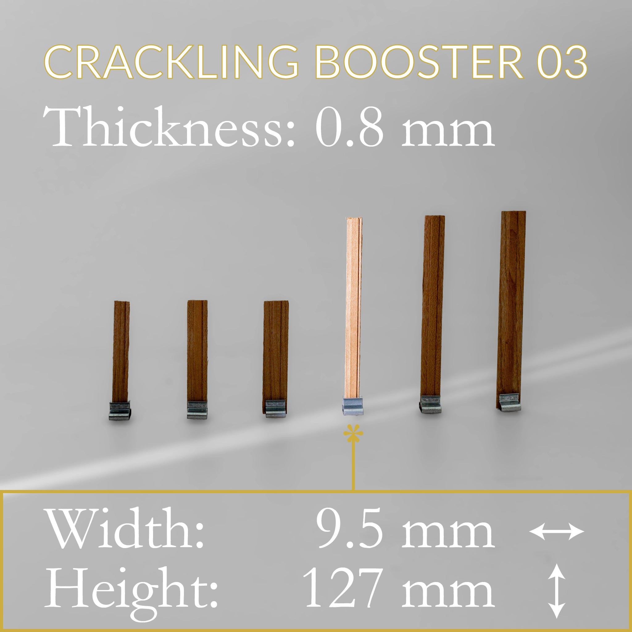 Stoppini in legno "Crackling Booster" con Clip di supporto confezione da 10 Cereria San Giacomo Candele.it