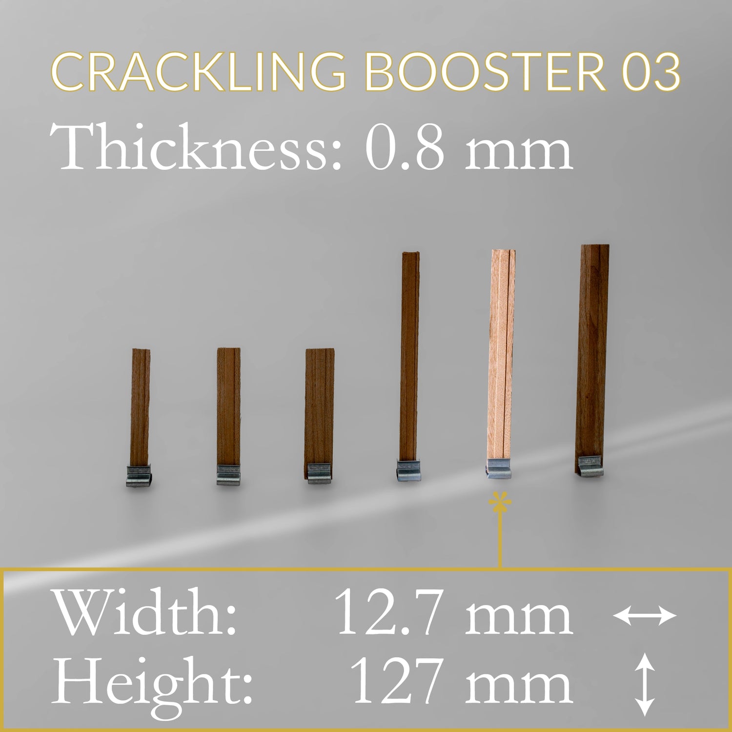 Stoppini in legno "Crackling Booster" con Clip di supporto confezione da 10 Cereria San Giacomo Candele.it