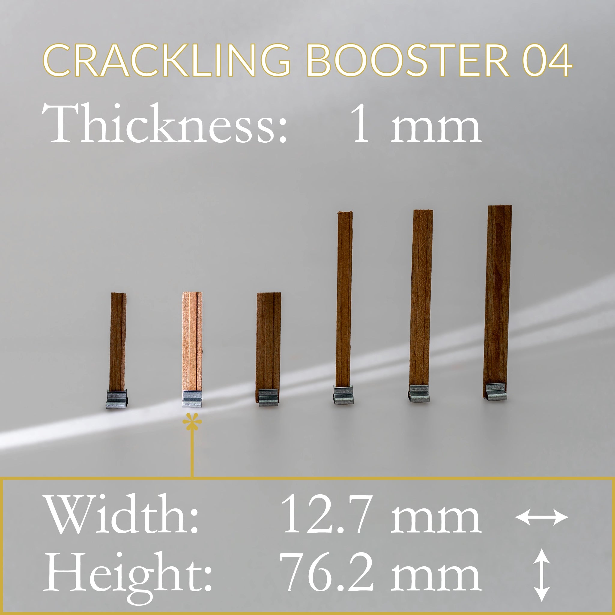 Stoppini in legno "Crackling Booster" con Clip di supporto confezione da 10 Cereria San Giacomo Candele.it