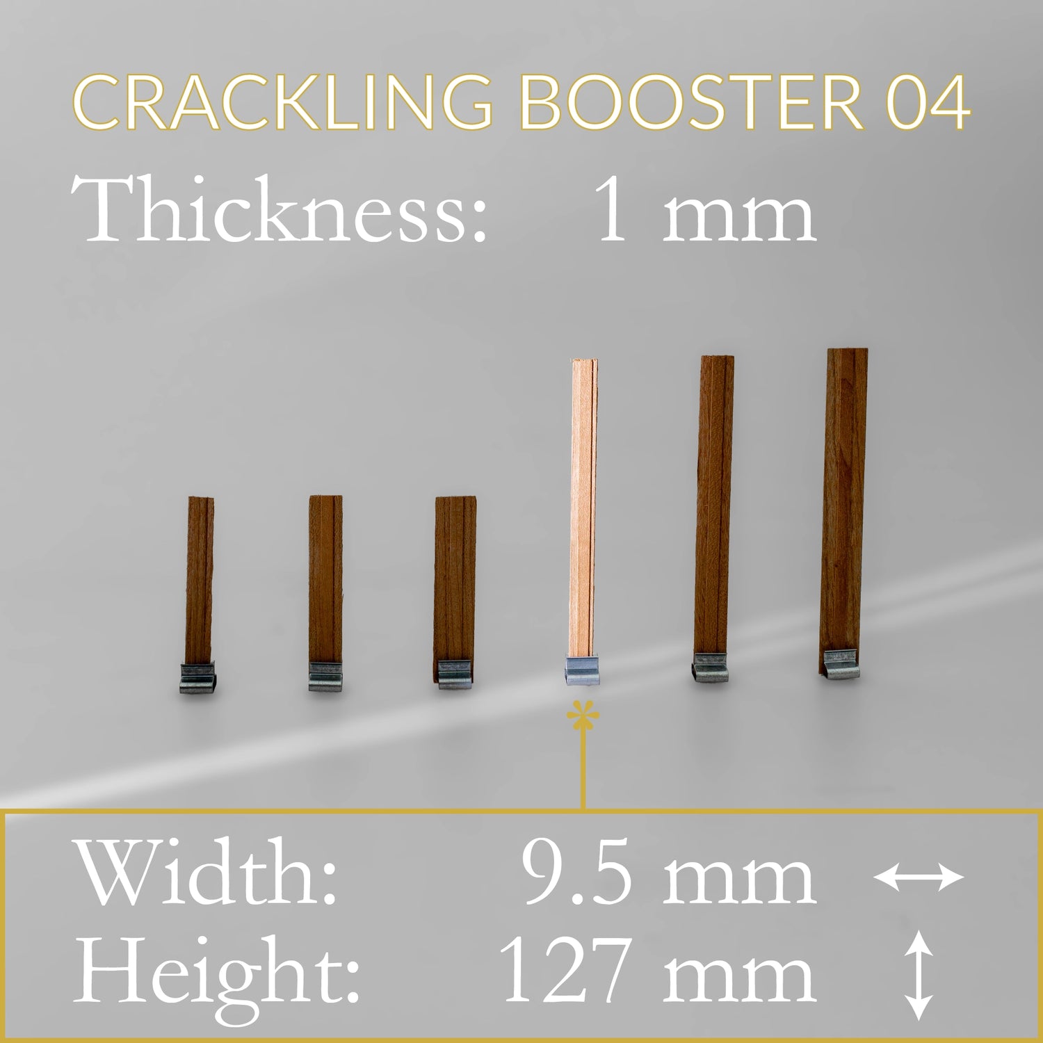 Stoppini in legno "Crackling Booster" con Clip di supporto confezione da 10 Cereria San Giacomo Candele.it