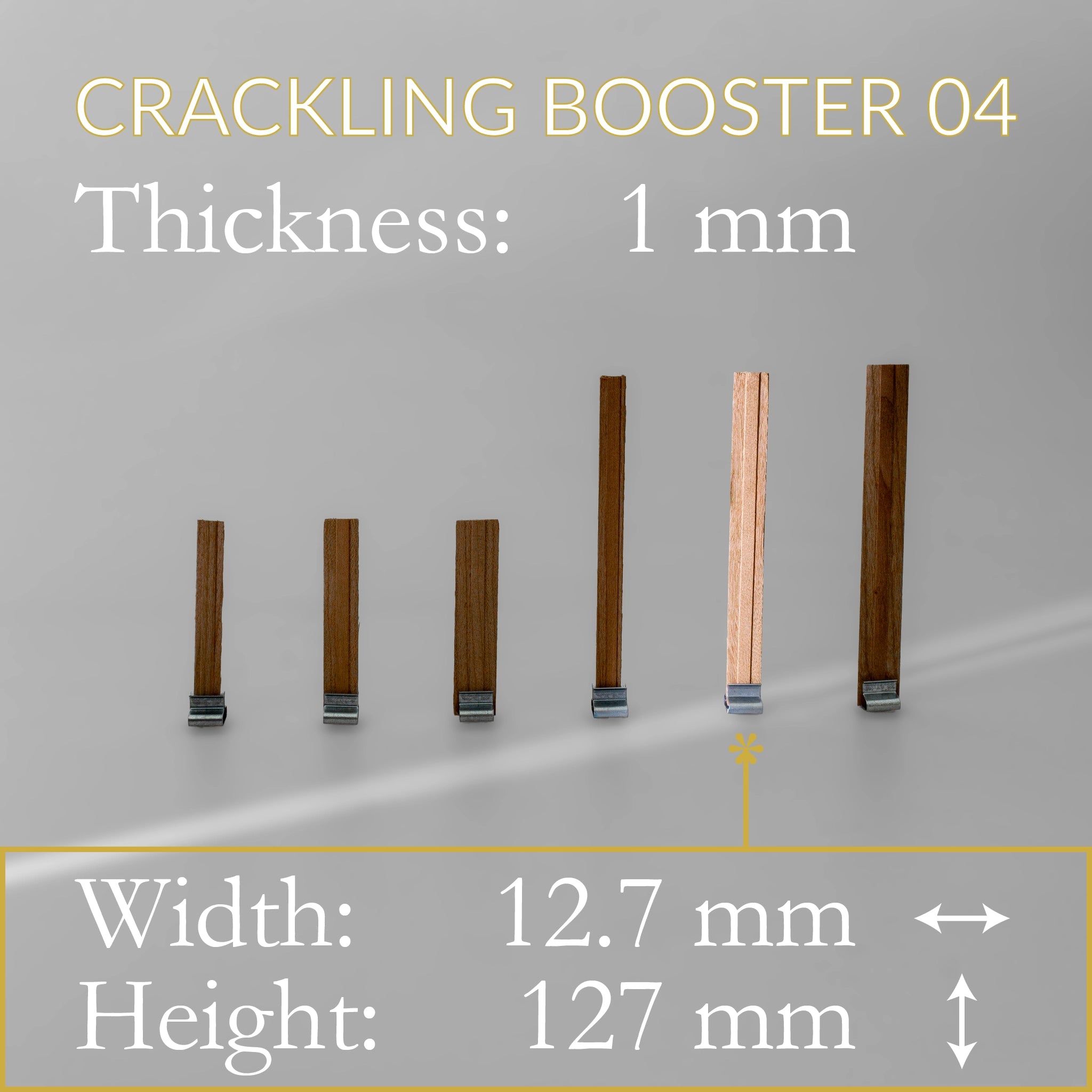 Stoppini in legno "Crackling Booster" con Clip di supporto confezione da 10 Cereria San Giacomo Candele.it