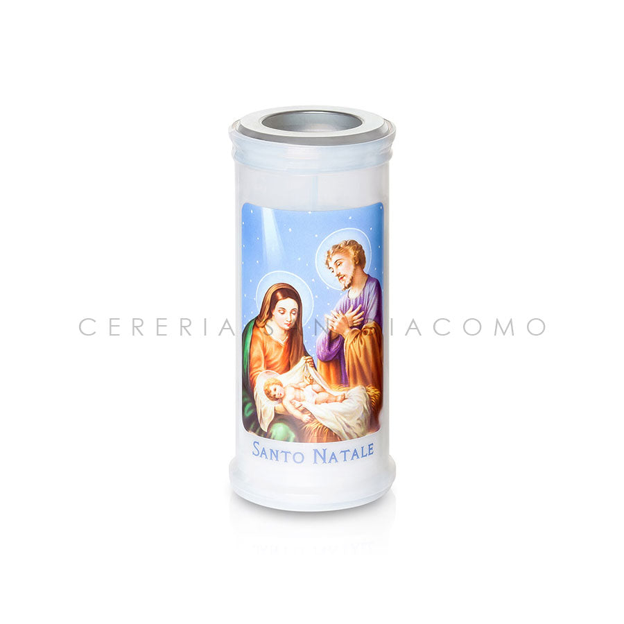 Cero Votivo Art. 40 con disco e immagine Santo Natale scatola da 30 Candele-cereriasangiacomo