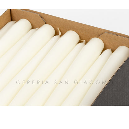 Candele coniche Avorio Ø25 mm. h 250 mm. durata 8 ore scatola da 50 Candele-cereriasangiacomo