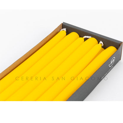 Candele coniche Gialle Ø23 mm. h250 mm. confezione da 12 pezzi Candele-cereriasangiacomo