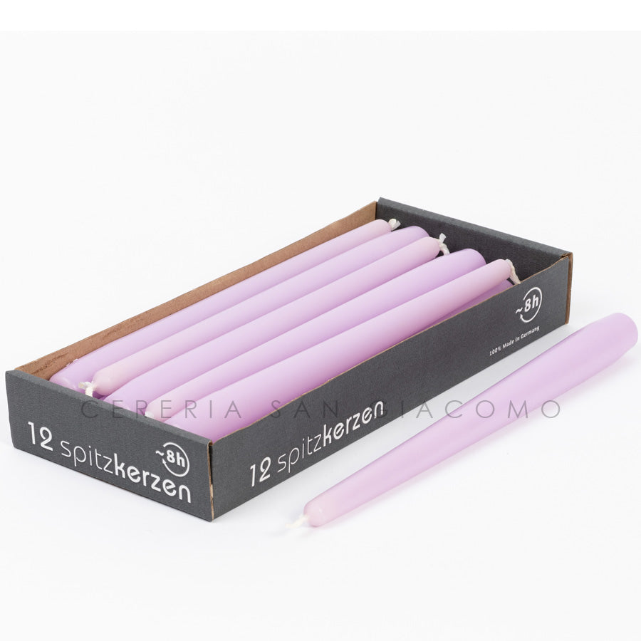 Candele coniche Lilla Ø23 mm. h250 mm. confezione da 12 pezzi Cereria San Giacomo