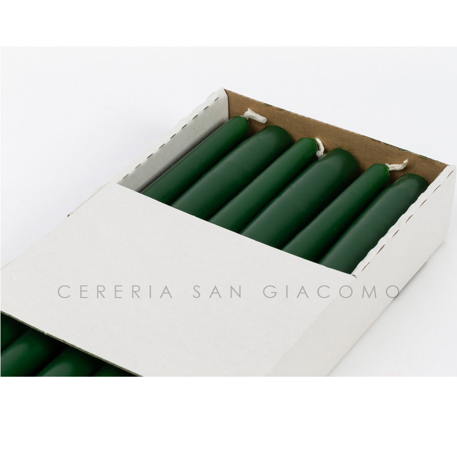 Candele coniche Verde Pino 23x300 mm. durata ±10 ore confezione da 12 pezzi Candele-cereriasangiacomo