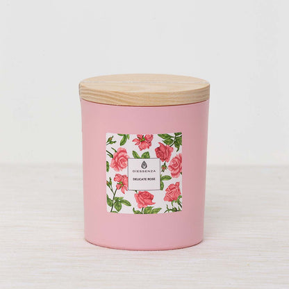 DiEssenza Delicate Rose Candela in soia profumata con Oli Essenziali Cereria San Giacomo
