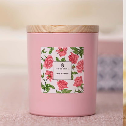 DiEssenza Delicate Rose Candela in soia profumata con Oli Essenziali Cereria San Giacomo