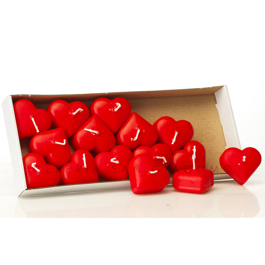 Candele galleggianti a cuore Ø50 mm. durata 4 ore confezione da 15 Candele.it