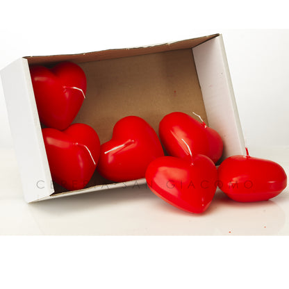Candele galleggianti a cuore Ø78 mm. durata 11 ore confezione da 6 Candele.it