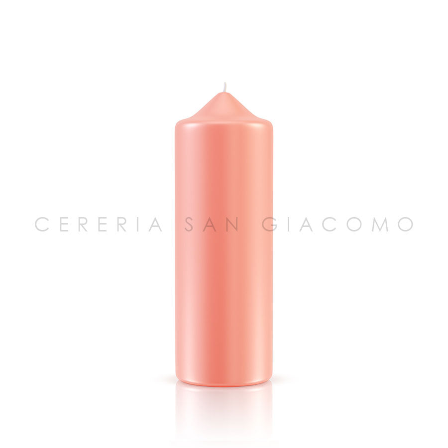 Candela Cilindrica Ø70 mm. h 200 mm. 70 ore Rosa Antico Candele-cereriasangiacomo