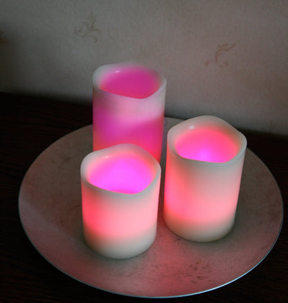 Candele cilindriche a Led 12 colori con vera cera naturale con Timer e Telecomando Candele-cereriasangiacomo