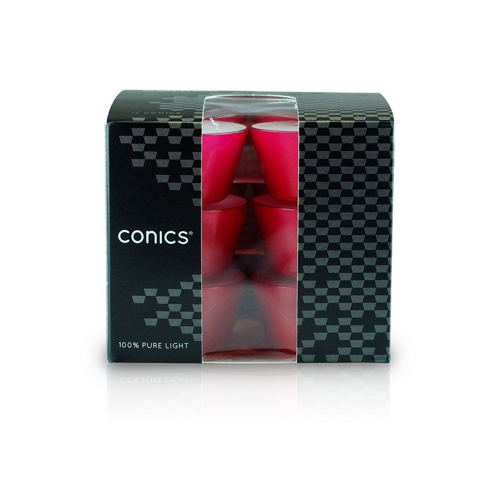 Lumini "Conics" contenitore Viola durata 7 ore confezione da 12 Candele-cereriasangiacomo